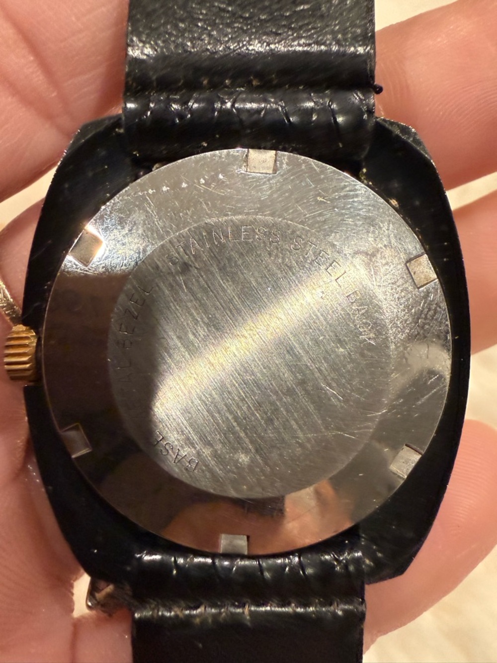 Automatic Watch Black Textured Leather Strap - Picture 3 of 6